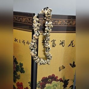 Stretch Bracelet Dalmation Jasper Stone Size 6.5 - 8 EUC